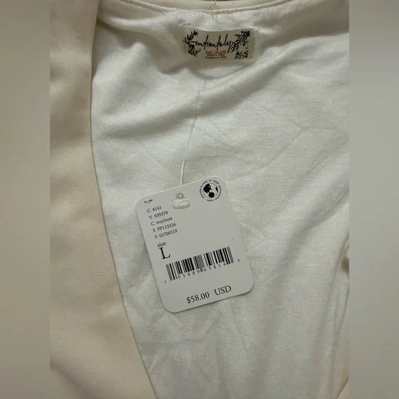NWT Intimately Free People Ivory Ruffle Bodysuit Size Large - Picture 5 of 5